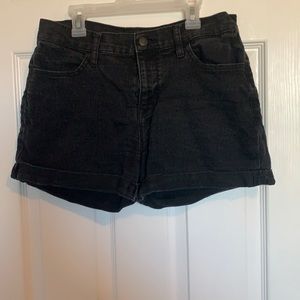 black jean shorts